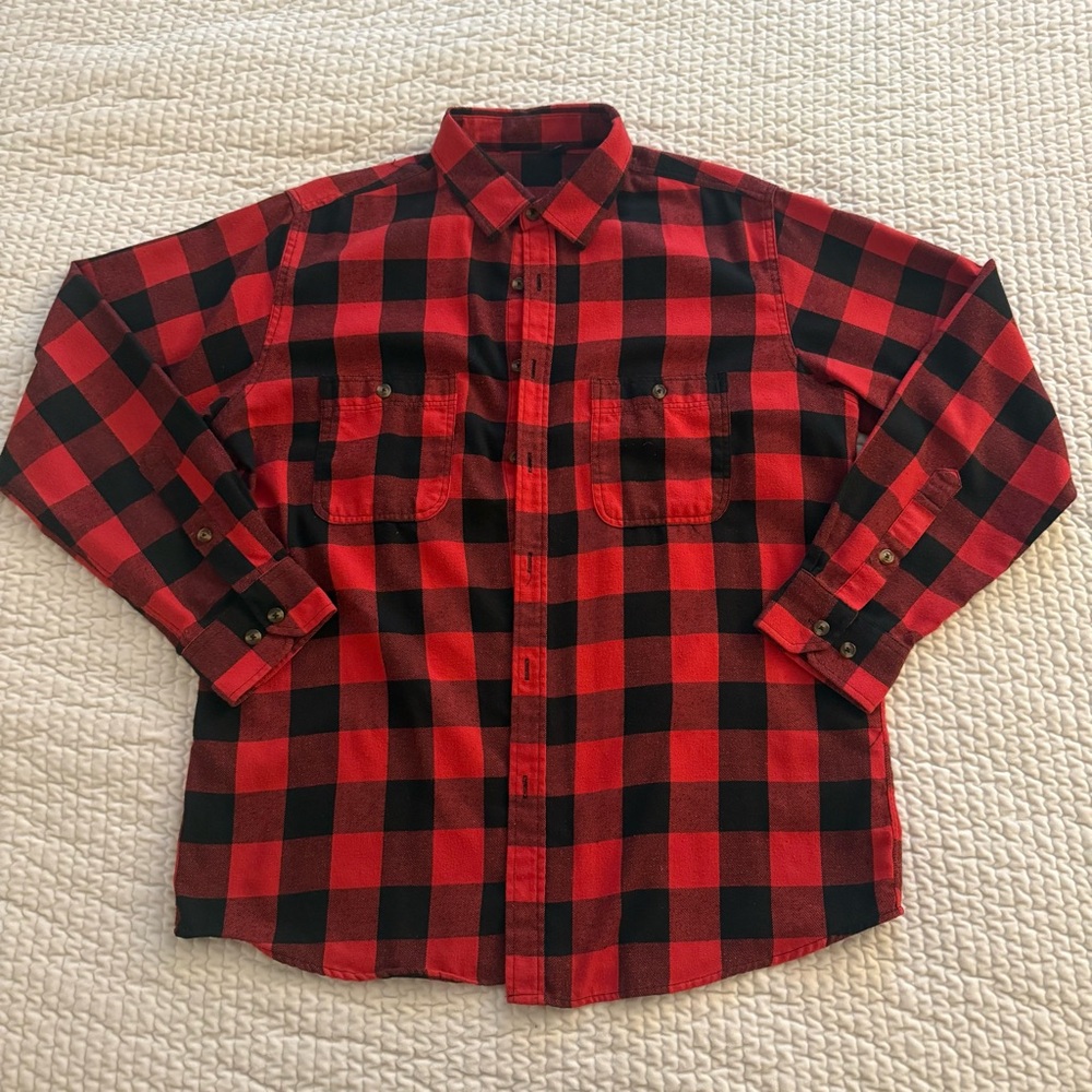 Red and Black Plaid Men's Shirt